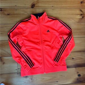 Vibrant red/orange Adidas zip up